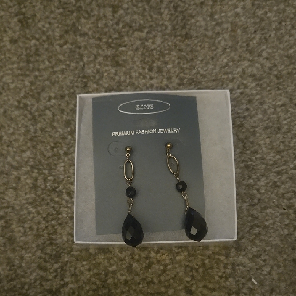 Elegant Black and Gold Earrings